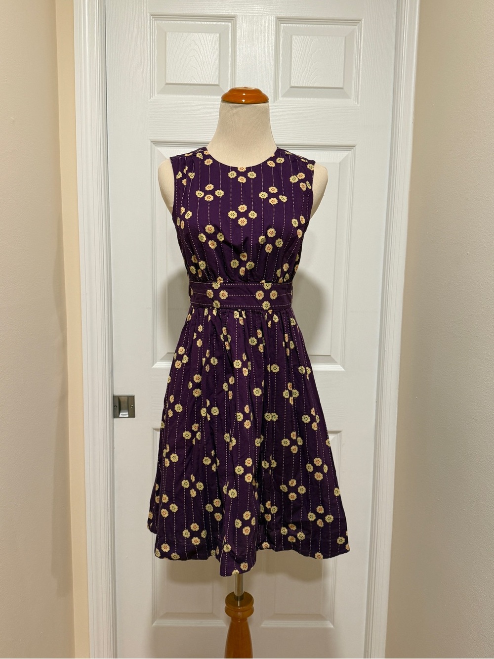 Emily and Fin 100% cotton Sleeveless Purple Floral Dress